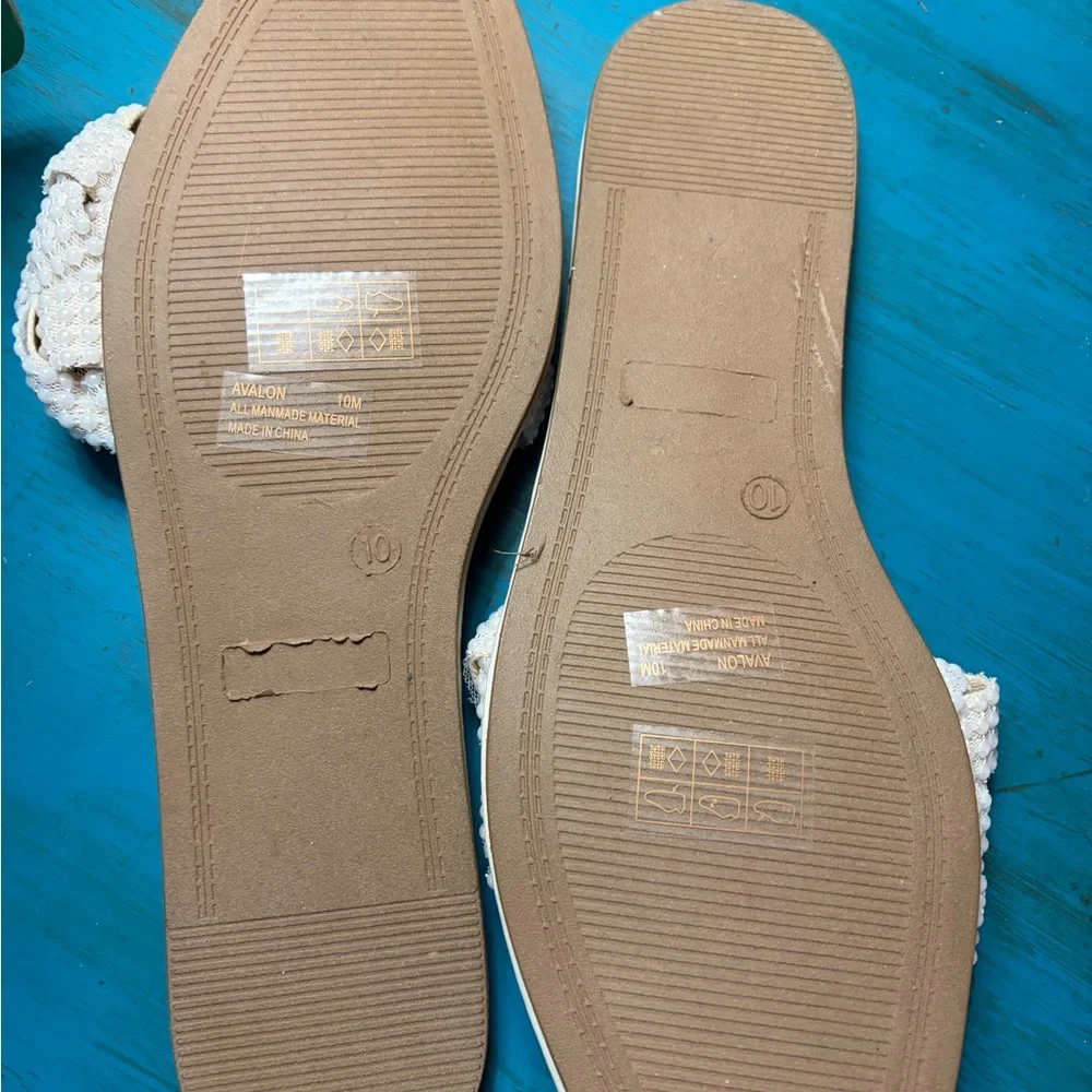 Lulus Avalon Ivory Pearl Braided Flat Slide Sandals - Picture 6 of 7